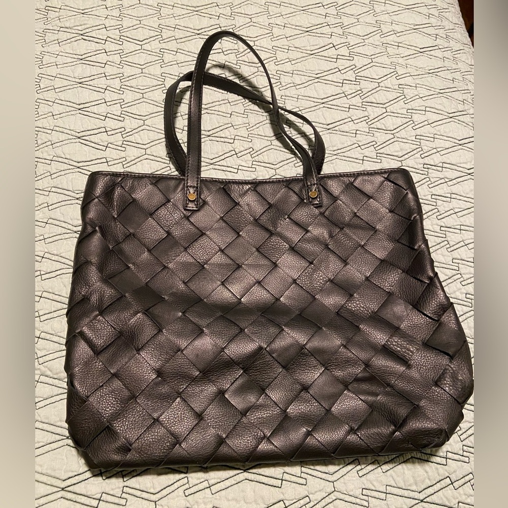 American Rag Woven Leather Tote Bag